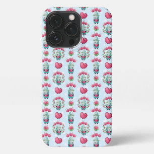 Lovely Floral Mason Jar Hearts Pattern iPhone 13 Pro Hoesje