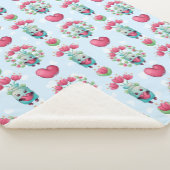 Lovely Floral Mason Jar Hearts Pattern Sherpa Deken (3/4)