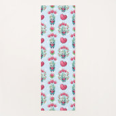 Lovely Floral Mason Jar Hearts Pattern Yogamat (Voorkant)