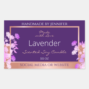 Lovely Floral Produit Étiquette violet et Rose or