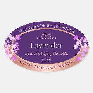 Lovely Floral Produit Étiquette violet et Rose or