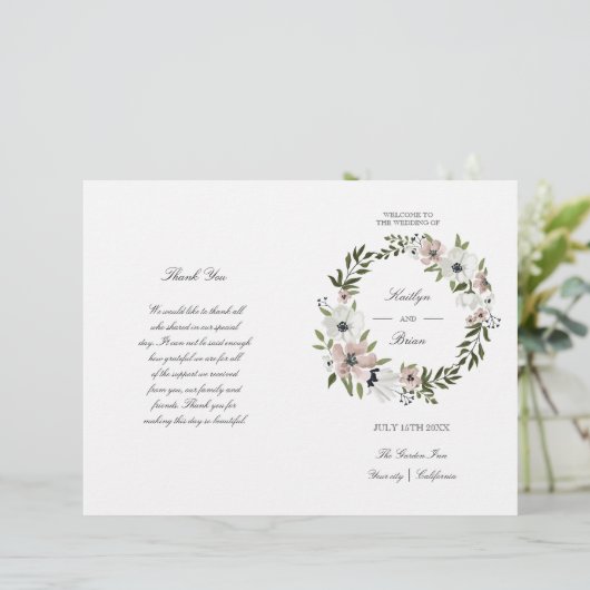 Lovely Floral - programme de mariage (Debout devant)