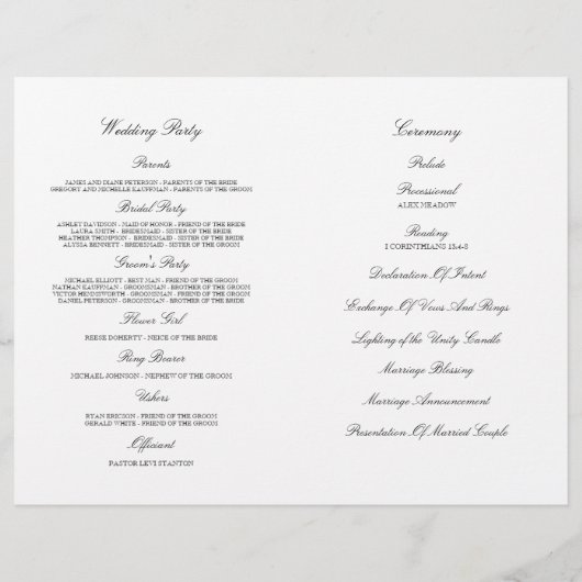 Lovely Floral - programme de mariage (Dos)