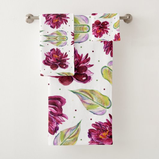 Lovely Floral Waterverf Bad Handdoek (Insitu)