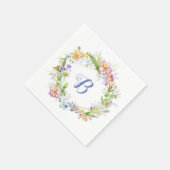 Lovely Floral Wreath Monogram Servet (Hoek)