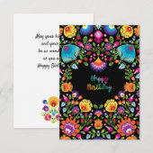 Lovely Folklore Happy Birthday Kaart (Voorkant / Achterkant)