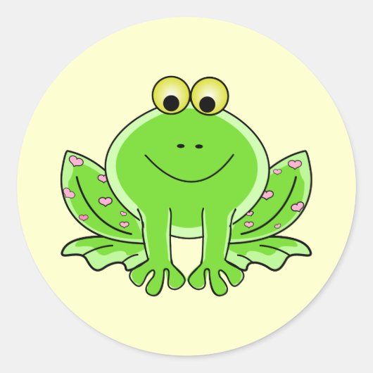 Lovely Frog Ronde Sticker (Voorkant)