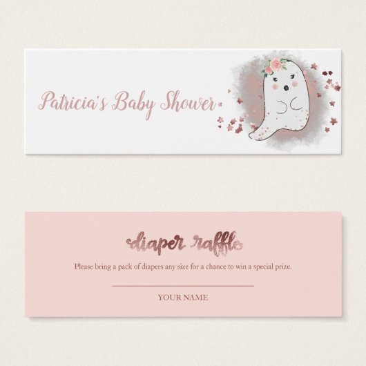 Lovely Ghost Halloween Baby shower Déchets Raffle (Devant & derrière)