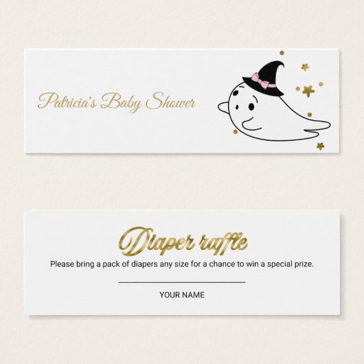 Lovely Ghost Halloween Baby shower Déchets Raffle (Devant & derrière)
