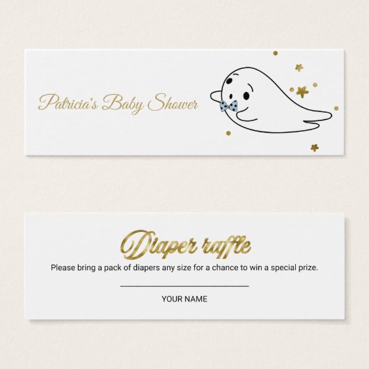 Lovely Ghost Halloween Baby shower Déchets Raffle (Devant & derrière)