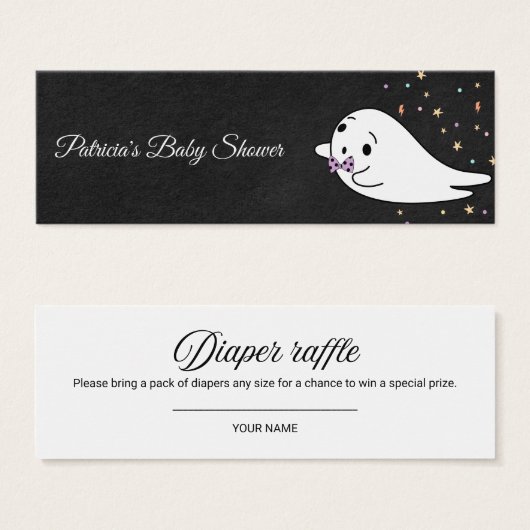 Lovely Ghost Halloween Baby shower Déchets Raffle (Devant & derrière)