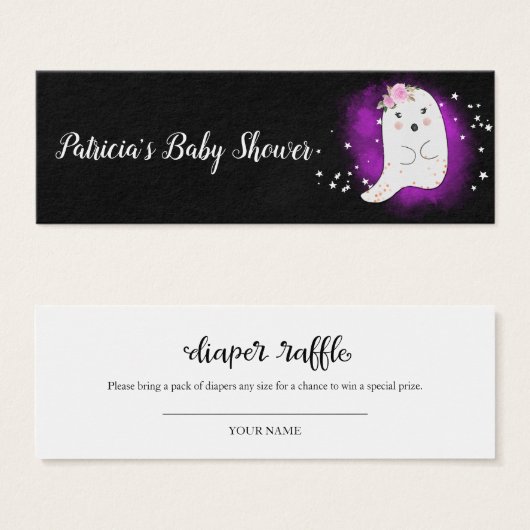 Lovely Ghost Halloween Baby shower Déchets Raffle (Devant & derrière)
