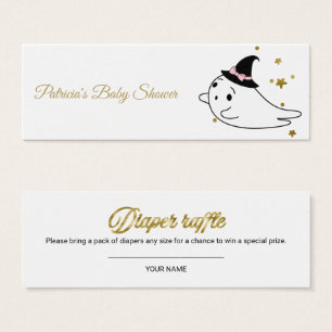 Lovely Ghost Halloween Baby shower Diaper Raffle Mini Visitekaartjes