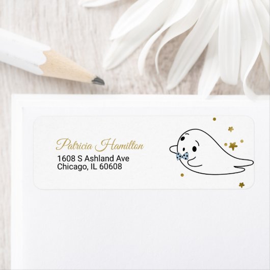 Lovely Ghost Halloween Baby shower Label (Insitu)