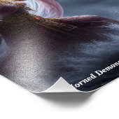 Lovely girl figthing a monster foto afdruk (Hoek)