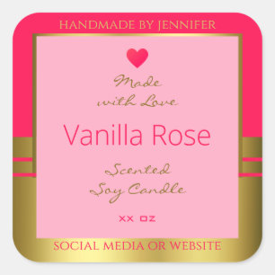 Lovely Girly Produit Packaging Étiquette rose et o