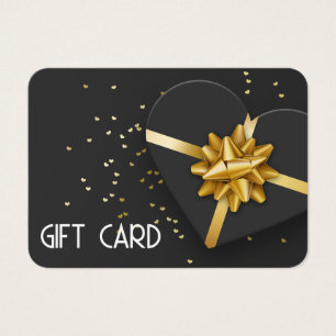 Lovely Gold Bow Black Heart boîte à cadeaux Carte