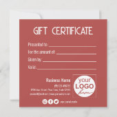 Lovely Gold Bow Red Heart Boîte à cadeaux Carte ca (Dos)