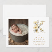 Lovely Gold K Initial with Romantic Floral Design (Voorkant / Achterkant)