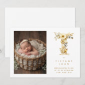 Lovely Gold L Initial with Romantic Floral Design (Voorkant / Achterkant)