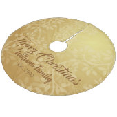 Lovely Gold Leaf Vine Design Fleece Kerstboom Rok (Gekanteld)