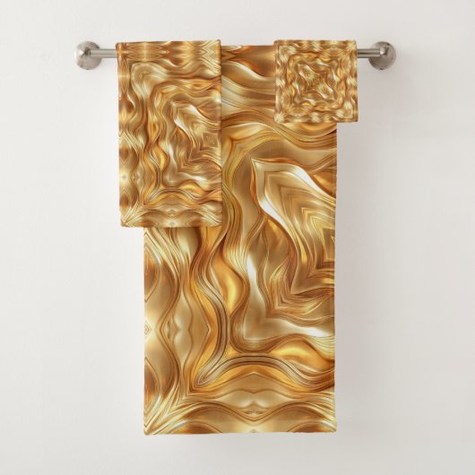 Lovely golden abstract pattern bad handdoek (Insitu)