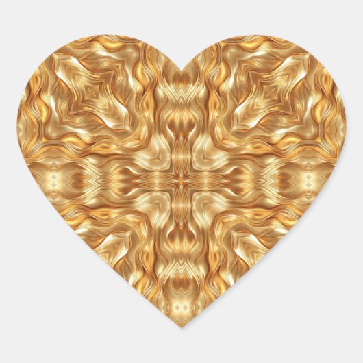 Lovely golden abstract pattern hart sticker (Voorkant)