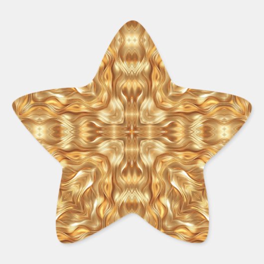 Lovely golden abstract pattern ster sticker (Voorkant)