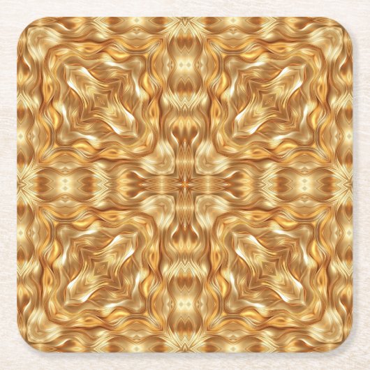 Lovely golden abstract pattern vierkante kartonnen onderzetter (Voorkant)