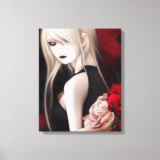 Lovely Gothic Elf Girl Canvas Afdruk (Voorkant)