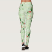 Lovely Green Floral Leggings (Achterkant)