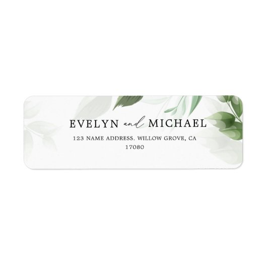 Lovely Greenery Return-adreslabel Etiket (Voorkant)