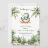 Lovely Hatching Soon Dinosaur Shower Invitation (Devant)