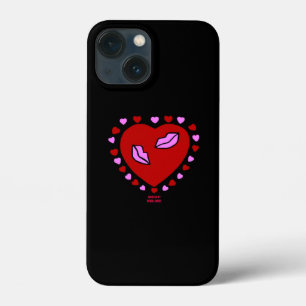 Lovely Heart Kisses Apple iPhone 13 Mini Hoesje