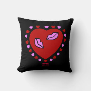 Lovely Heart Kisses Carré Jeu Oreiller
