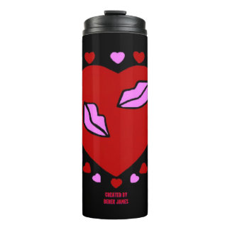 Lovely Heart Kisses Thermal Tumbler Thermosbeker