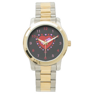 Lovely Heart Kisses Unisex Two-Tone Watch Horloge