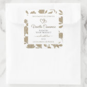 Lovely Hearts Beige et blanc Étiquette de produits (Sac)