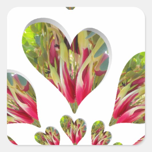 Lovely Hearts Humanitarian Day De wereld heeft lie Vierkante Sticker (Voorkant)