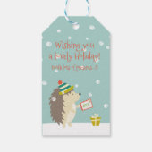 Lovely Holiday - Egel Fun Kerstmis Cadeaulabel (Achterkant)