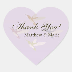 Lovely Hummingbird Wedding Dankjewel Hart Sticker