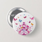 Lovely Infinity Butterfly Ronde Button 5,7 Cm (Voorkant /achterkant)