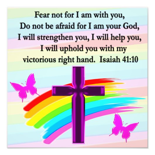 LOVELY ISAIAH 41:10 BIBLE VERSE DESIGN FOTO AFDRUK (Voorkant)