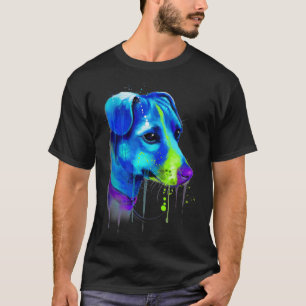 Lovely Jack Russell Abstract, Waterverf schilderen T-shirt