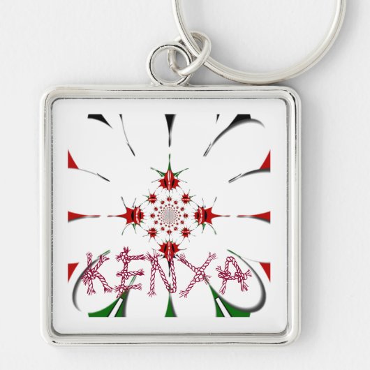 Lovely Kenya HAKUNA MATATA RED GREEN patter design Sleutelhanger (Voorkant)