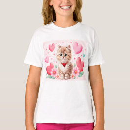 Lovely kitten hearts t-shirt