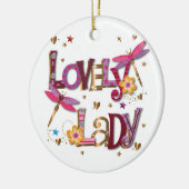 LOVELY LADY/MERRY CHRISTMAS OP ANDERE ZIJDE KERAMISCH ORNAMENT (Links)