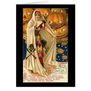 Lovely Lady Vintage Halloween Carte de voeux