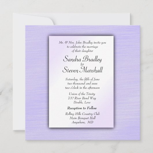 Lovely Lavender Faire-part de mariage (Devant)