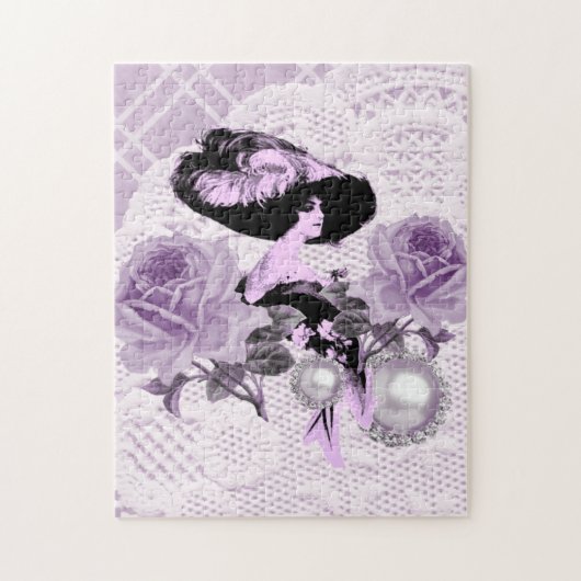 Lovely Lavender Lady  Lace Rozen Legpuzzel (Verticaal)